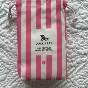 Dock & Bay Quick Dry Towel Pink White Striped
